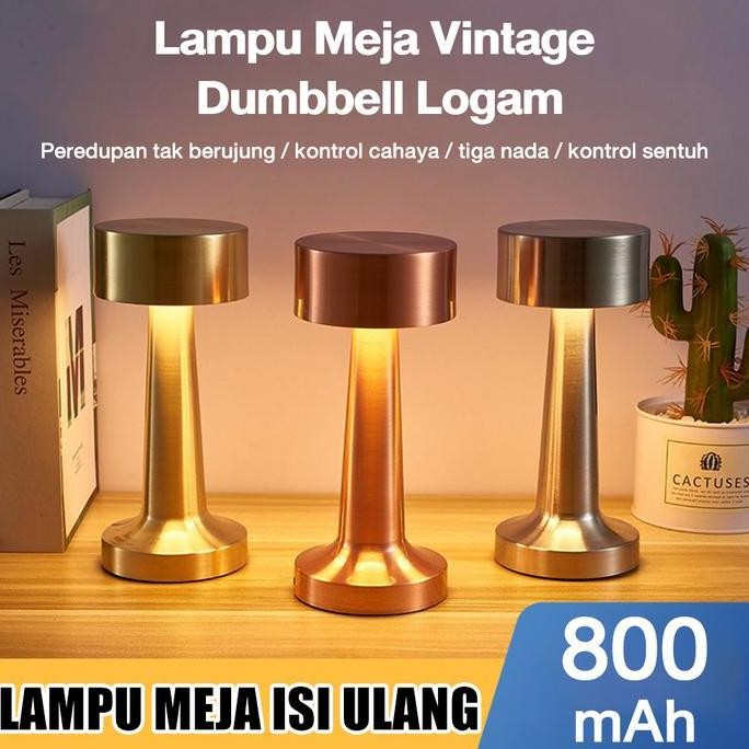 Lampu meja bar Retro lampu meja makan luar ruangan yang dapat diisi ulang lampu suasana desktop lamp