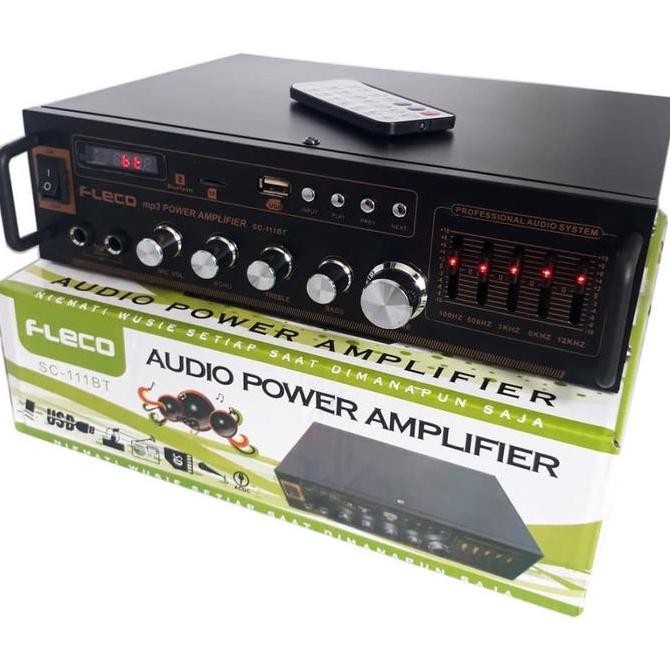 Audio Power Amplifier Ampli Fleco Sc-111Bt - Fleco Amplifier Bluetooth Mini Sc 111Bt Stereo Karaoke 