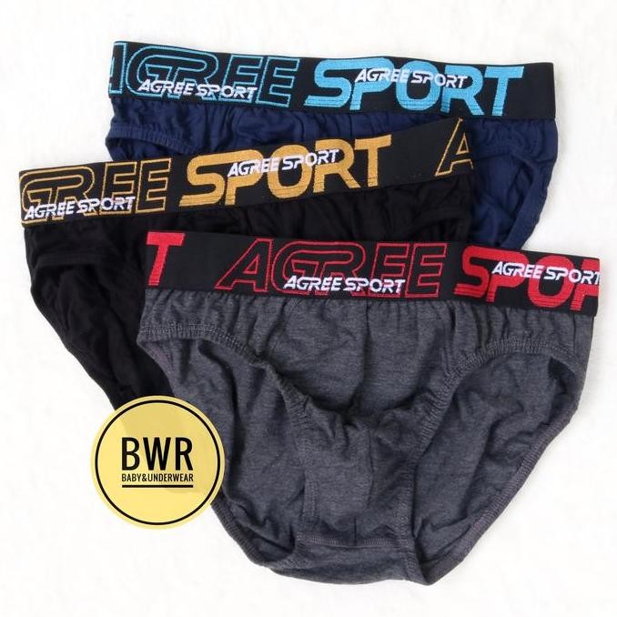 Promo [ 3 Pc ] CD AGREE 2328 Sport | Celana Dalam Pria Dewasa Karet Tebal 2328 - Bwr COD