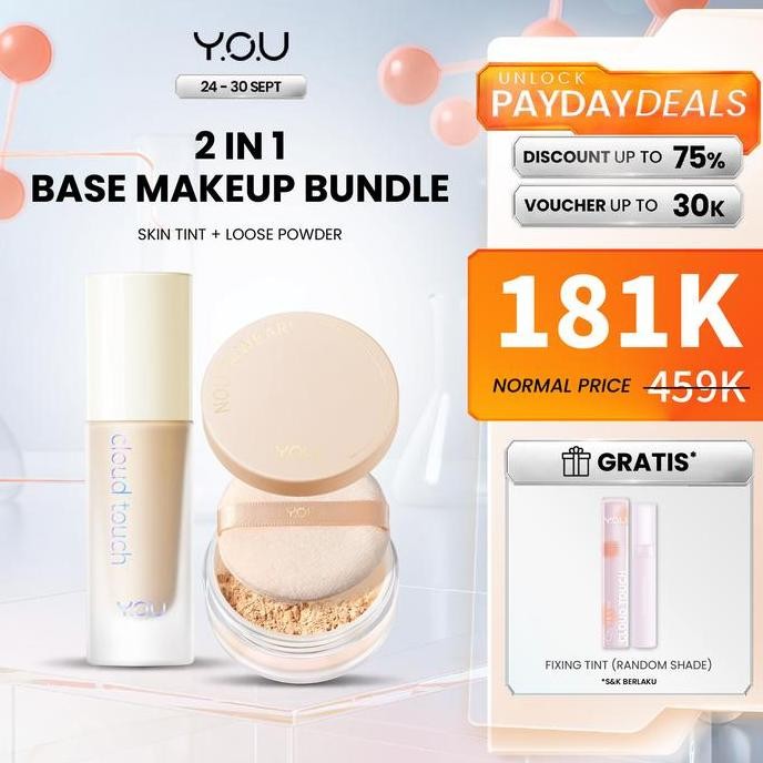 [Free Gift] You Cloud Touch 2In1 Best Seller Series Paket Makeup Set 2Pcs Skin Tint Loose Powder Bed