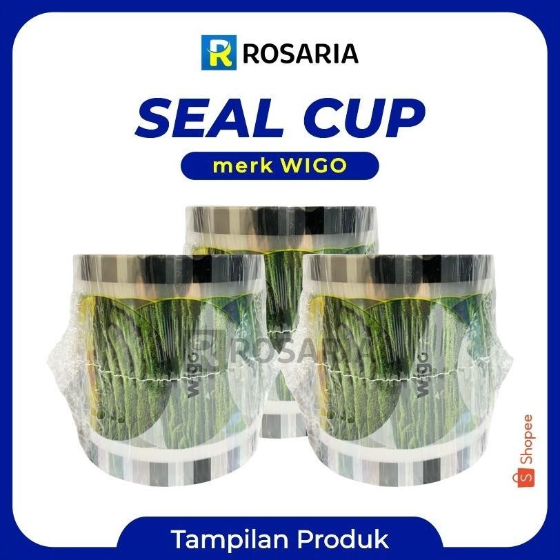 Lid Seal Merk Wigo Motif Daun Teh  Isi 1000 Pcs Tutup Cup Plastik Sealer Press Baru