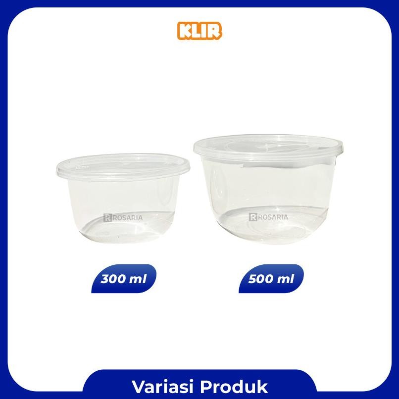 Thinwall Bowl 500 Ml Klir Mangkok Bulat Wadah Plastik Bening Food Container New