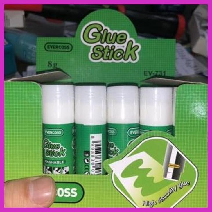 (SEKOLAH) LEM STICK EVERCROSS PVA KECIL 8 GRAM MELINTING ROKOK GOOD QUALITY