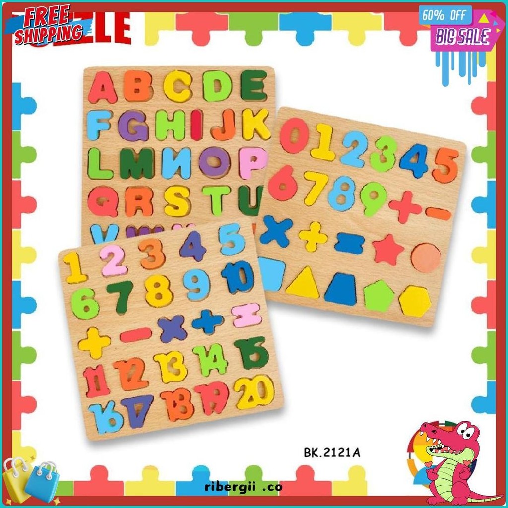 Cod Mainan Edukasi Anak Puzzle/ Mainan Anak Puzzle Kayu 2121A