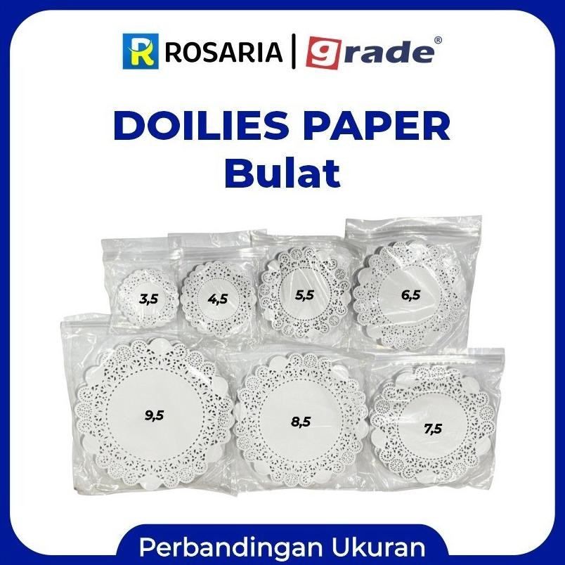 Doilies Paper 7,5 Grade Bulat Putih Alas Isi 250 Pcs Kertas Renda Tatakan Kue Doyleys Spaylater 0%