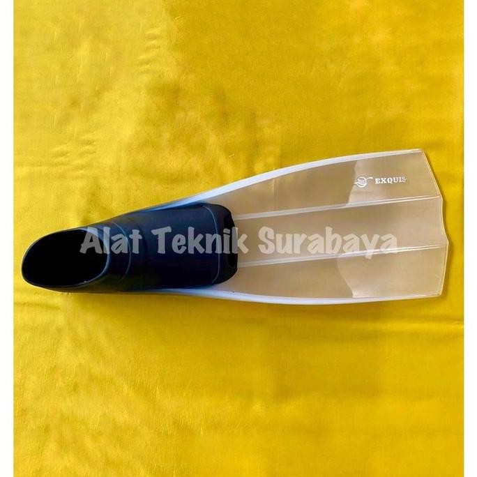 PROMO DISKON - ISI 1 PASANG DIVING SHOES FINS EXQUIS HITAM TRANSPARAN 2 PCS SIZE M L XL TAIWAN SEPAT