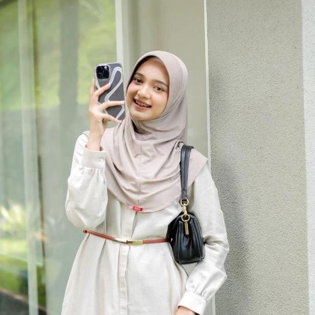 Promo Zoya Bergo Marsha HL Casual Hitam Putih Coklat Polos Kerudung Anak Sekolah dan Dewasa Jilbab I
