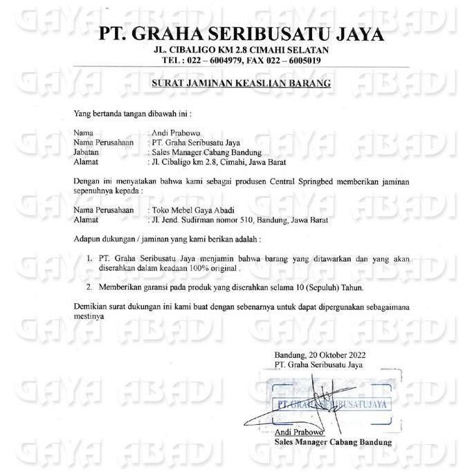 Springbed Central Deluxe / Kasur Central Deluxe - Central Springbed Divan Furniture