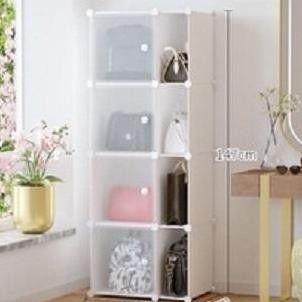 LEMARI TAS PLASTIK RAK PENYIMPANAN TAS BAJU SERBAGUNA-STELLA 2X4