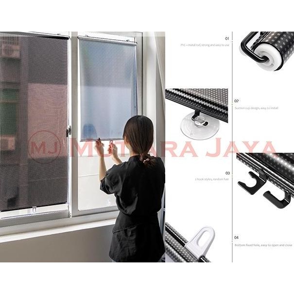 Tirai Jendela Gulung Tempel Rumah Kantor dapur Window Roll Blind