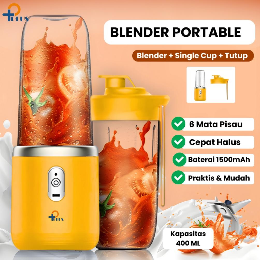 Terbaik [ PPLUS ] Blender Portable Mini Juice Blender Juicer Portable USB Rechargeable Ice Crusher .