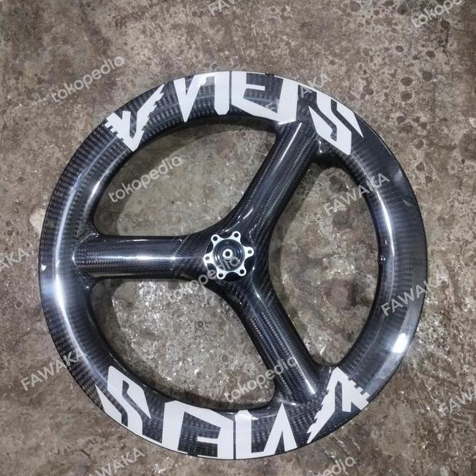 TERBARU Wheelset viets 20 406 451 disc brake Trispoke 3 spoke FRONT ONLY BISA GOSEND