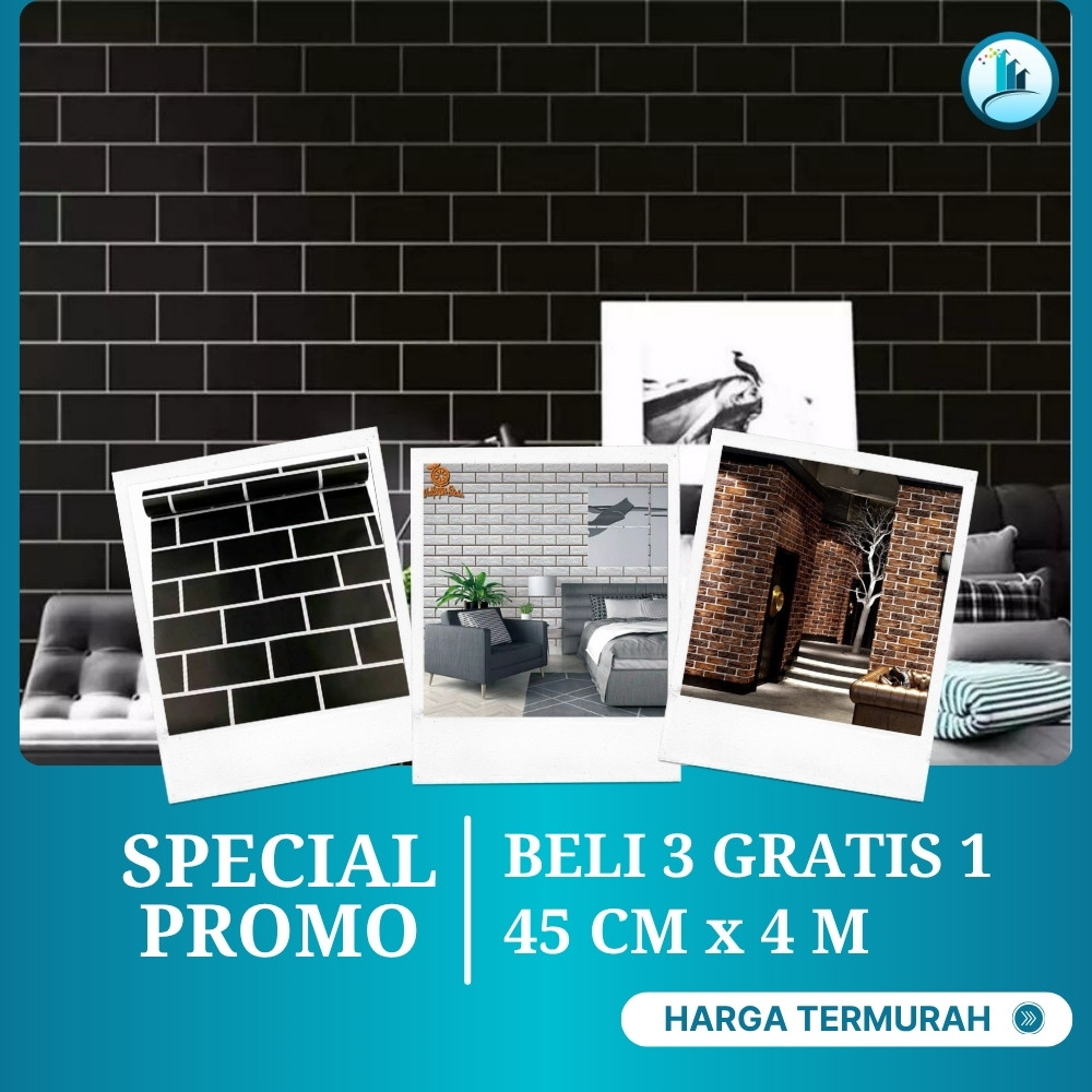 PAKET PROMO Wallpaper Bata Wallpaper Dinding Batu Bata Walpaper Dinding Motif Bata Walpaper Dinding