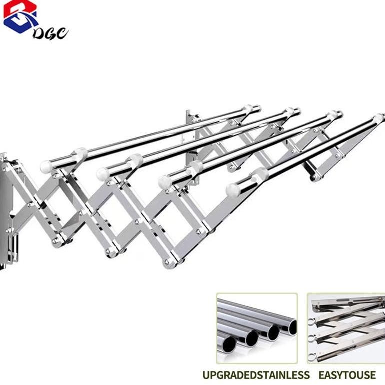 DGC Jemuran Lipat Dinding Jemuran Dinding Jemuran Baju Stainless Steel Jemuran Baju Pakaian Dinding