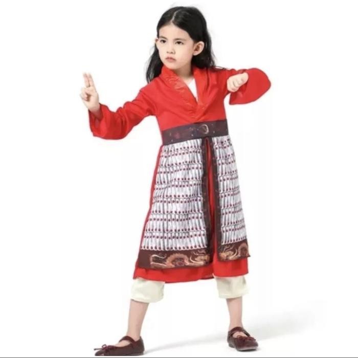 Baju Chinese Mulan Anak Perempuan/Disney Mulan Costume Cosplay  Girl