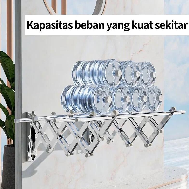 Jemuran Dinding Stainless Steel Jemuran Baju Tempel Dinding Lipat Jemuran Tempel Dinding Multilayer 