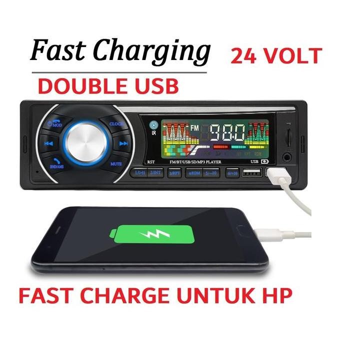 Tape Mobil Truk 24 Volt Bluetooth Usb Mp3 Fm Radio Jsd-520 24 Volt