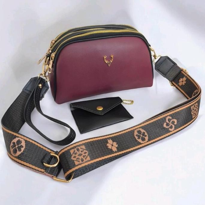 Promo Tas Selempang Wanita Lalastore1 Alexa Bag 3 Ruang Kulit Slingbag COD