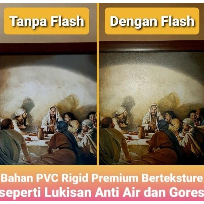 Gambar Poster Lukisan Yesus Mengetuk Pintu + Bingkai Frame Rohani