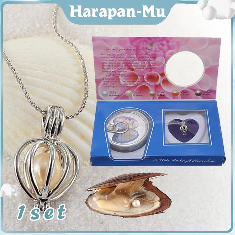 UGNDA Kalung Mutiara Kerang Asli Pearl Necklace Kalung Liontin Kerang Mutiara Gantungan Kunci Mutiar