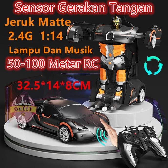 Duffy Toys 2.4Ghz 1:14 Mainan Mobil Remote Control Besar / Remote Control Mobil Sport Car Robot Tran