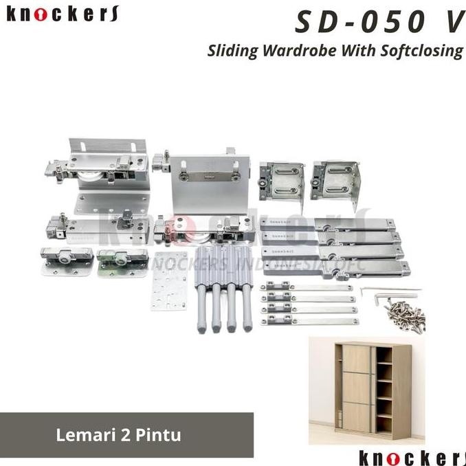 Promo SLIDING WARDROBE WITH SOFT CLOSE / SD-050 V / KNOCKERS INDONESIA COD