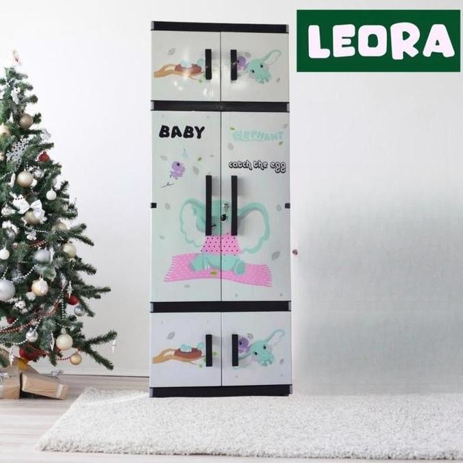Promo LEORA Lemari Pakaian Plastik MR PLAS STICKER JUMBO Lemari Gantungan Lemari Cermin Lemari Kunci