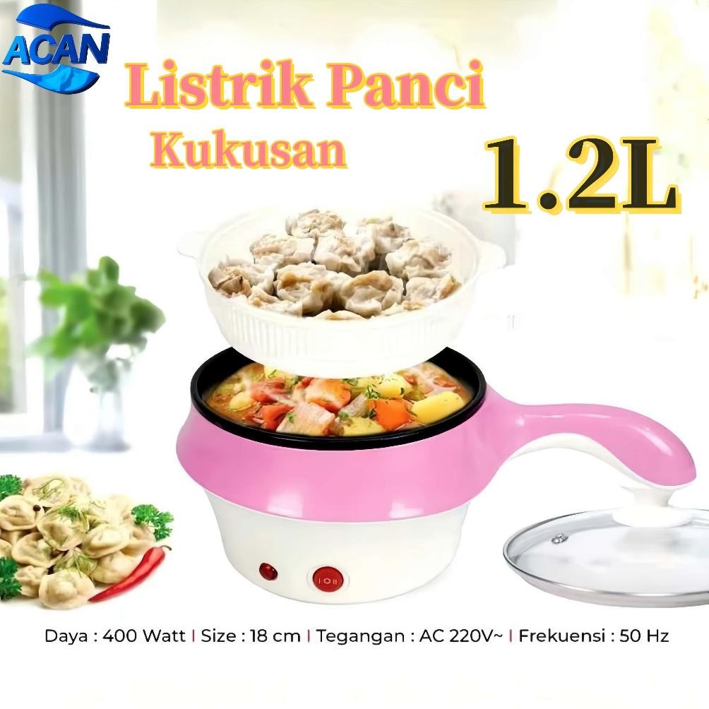 CODPanci Listrik Kompor Listrik Mini 1.2L Kompor Listrik Pelapis Anti Lengket Multifungsi Asrama pan