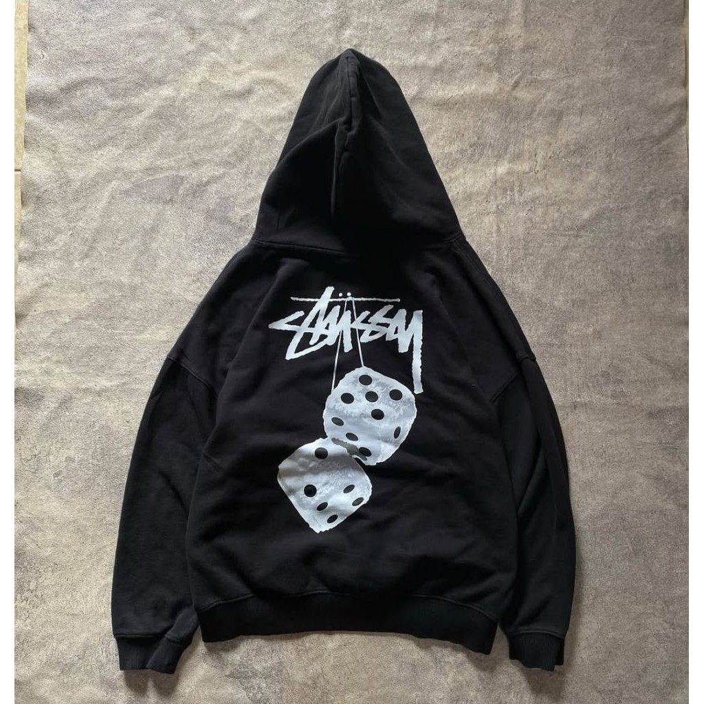 Hoodie STUSSY dadu big logo UNISEX FULL TAG IMPORT SALE Hoodie hitam STUSSY