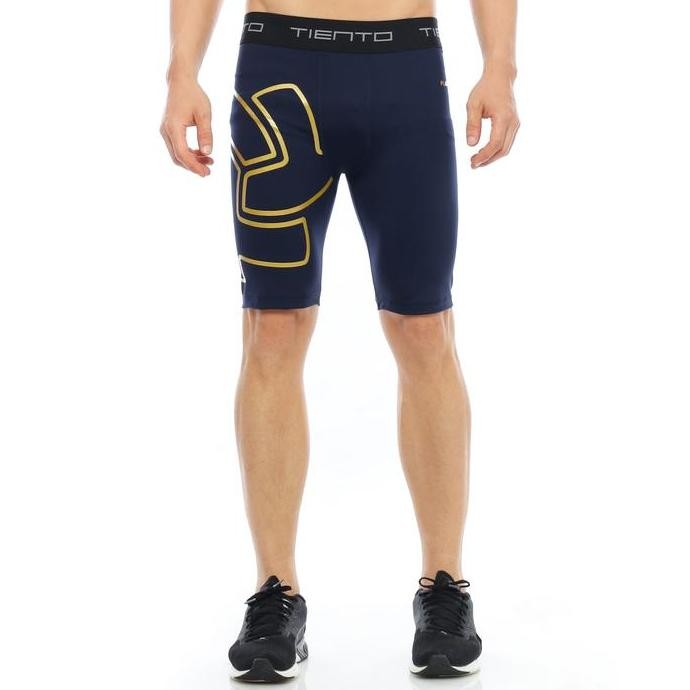 Tiento Short Pants EXO Black Gold Celana Pendek Legging Olahraga Pria