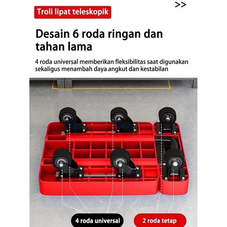 PROMO TROLLEY 150 kg hand truck handtruck troli dorongan lipat barang/Troli Lipat / Troli Angkut Bar
