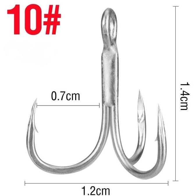 10pc Treble Hook BKB 4x Strong Tin Coating Murmer