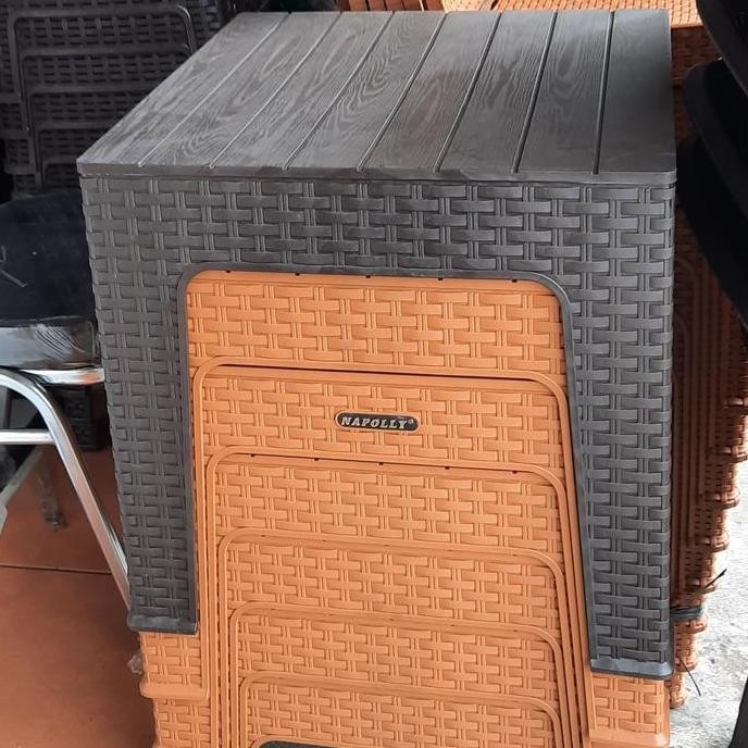 kursi plastik napolly sandaran tangan anyam