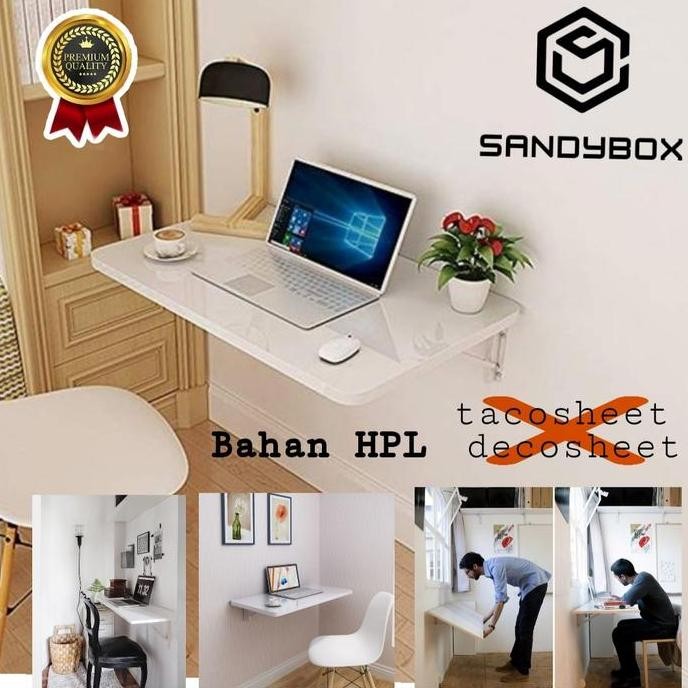 Meja lipat dinding / meja belajar / meja tempel 80x40