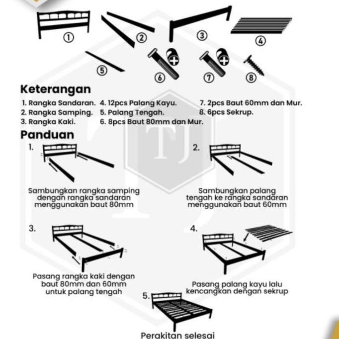 Ranjang kayu medium 120x200