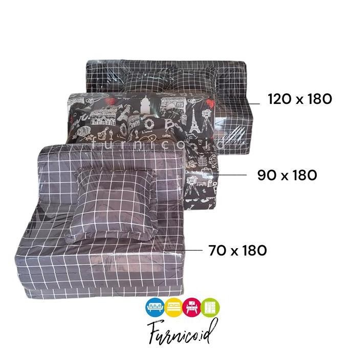 Kasur Busa Lipat Travel Bed Sandaran Sofa Anak
