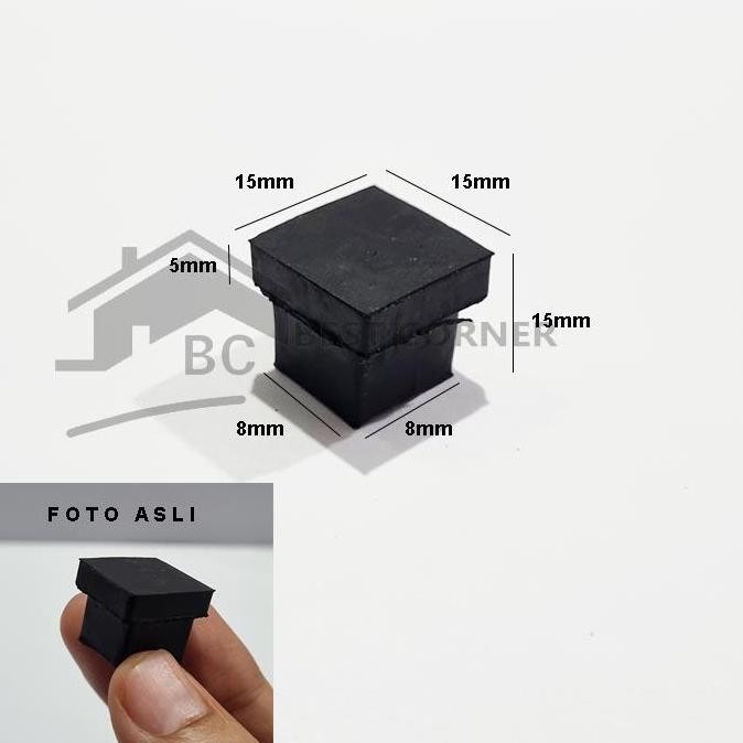 Karet tutup pipa / Alas Kaki Meja 15 x 15 MM / Karet Tutup Pipa KOTAK
