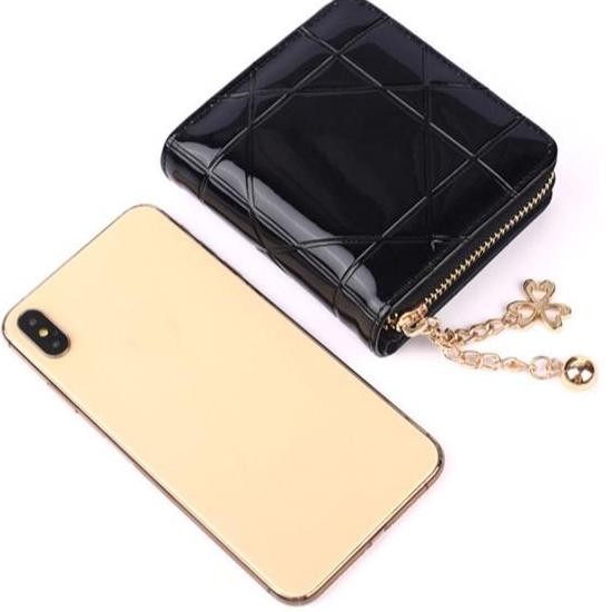 IDEALE- DOMPET KECIL WANITA KULIT FASHION KOREA MURAH ESTER LIPAT RESLETING GLOSSY ABG