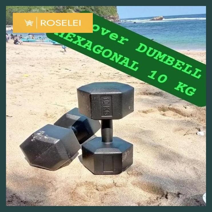 ROSELEI- HEXAGONAL BARBEL 10 KG KOSONGAN ( 1 BIJI ) HEXAGONAL 10 KG DUMBELL