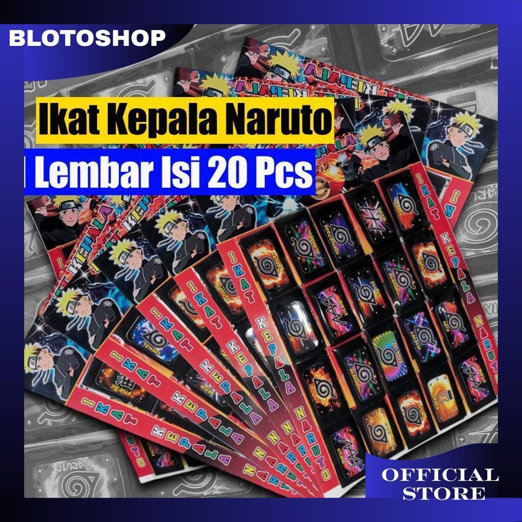Ikat Kepala Naruto Aksesori Mainan Anak Sd Dan Smp Headband Cosplay Anime 1 Lembar Isi 20 Pcs Ori