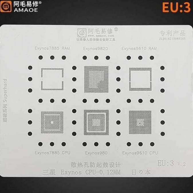 ENOTECA - Plat EU:3 Amaoe Cetakan IC Cpu Samsung Exynos 7885RAM/CPU 9820/980