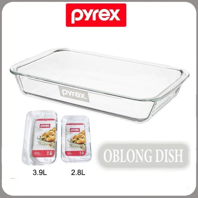 PYREX Oblong Dish Wadah Loyang Saji Kaca Tahan Panas Glass