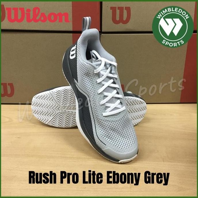 TERMURAH - Sepatu Wilson RUSH PRO LITE Ebony Grey / Sepatu Tenis Wilson Rush Pro