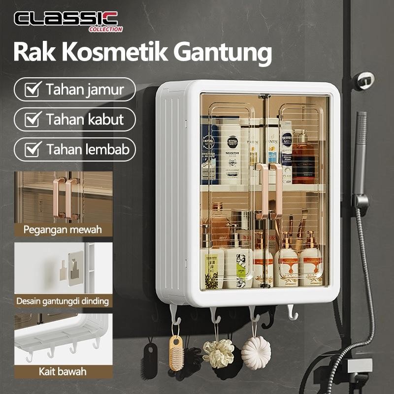 Rak Gantung Dinding Minimalis Tempel Kamar Mandi Dapur/Rak Kosmetik Gantung Jumbo /Rak Kosmetik Kayu