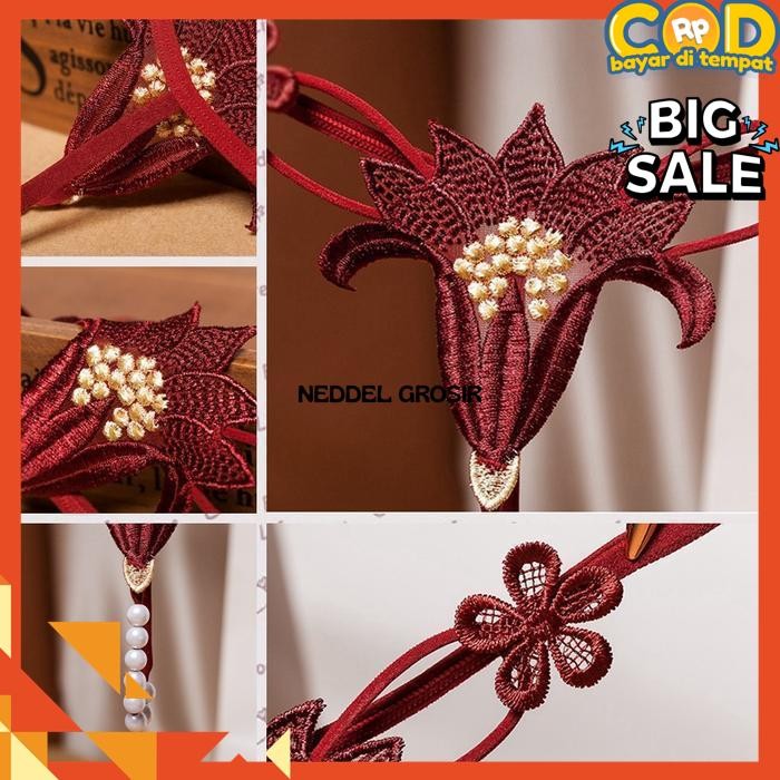G STRING WANITA  MUTIARA THONG BERTALI BORDIR LINGERIE   BY NEDDEL GROSIR