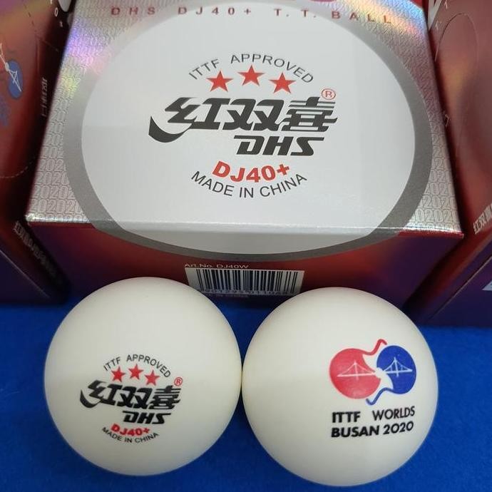 DF208>> Bola Pingpong DHS DJ40+ BUSAN 2020 ITTF WORLDS NEW - Bola Tenis Meja DHS BUSAN ISI 6 PUTIH