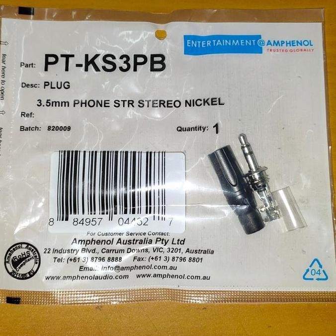 DF302>> Jack Amphenol mini Stereo 3.5mm /Amphenol PT-KS3PB