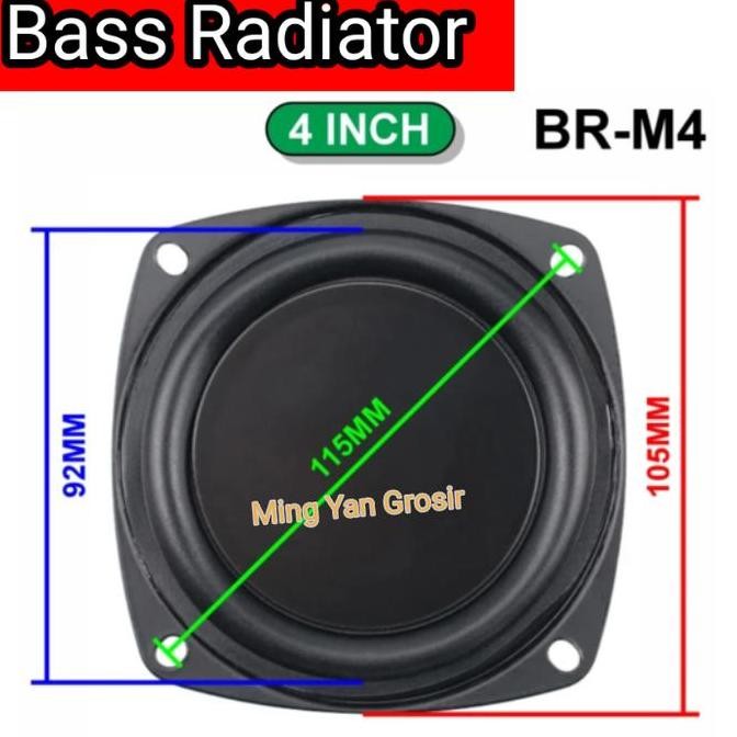 DE15 >> Passive Bass Radiator 4 inch PBR 100mm Pasif Subwoofer Speaker Boombox