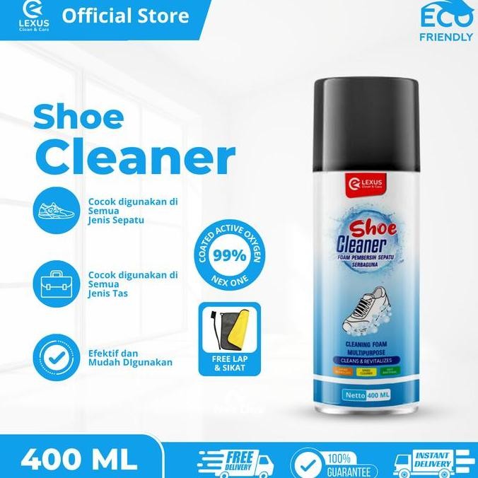 Lexus Shoe Cleaner Pembersih Sepatu Serbaguna Multipurpose Foam Cleaner 400Ml Free Lap Microfiber