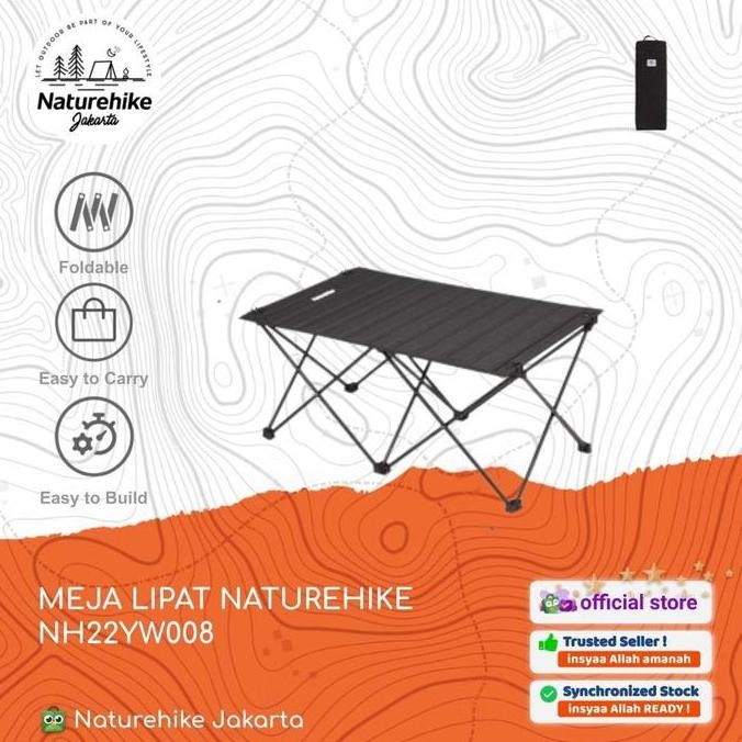 Meja Lipat Aluminium Portable Piknik Camping Naturehike Nh22Yw008